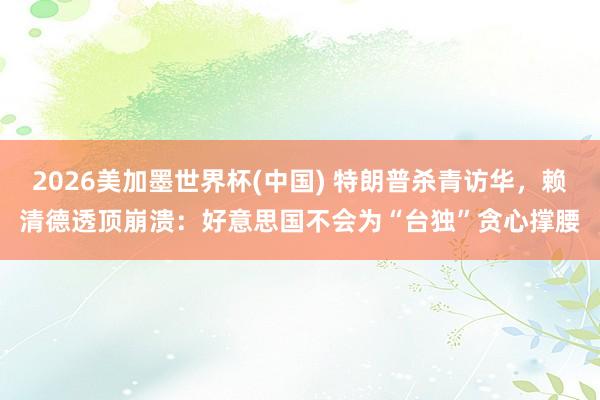2026美加墨世界杯(中国) 特朗普杀青访华，赖清德透顶崩溃：好意思国不会为“台独”贪心撑腰