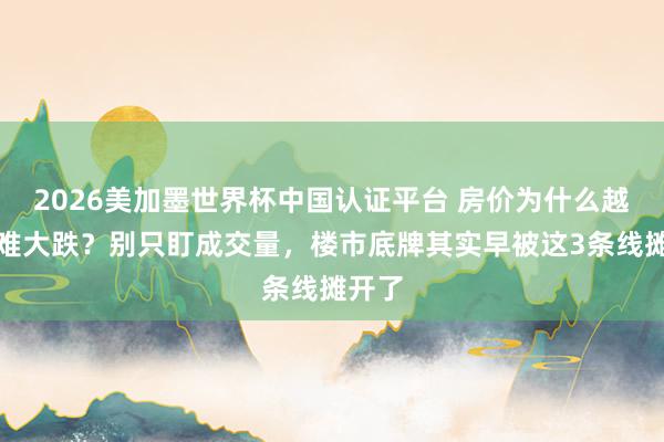 2026美加墨世界杯中国认证平台 房价为什么越来越难大跌？别只盯成交量，楼市底牌其实早被这3条线摊开了