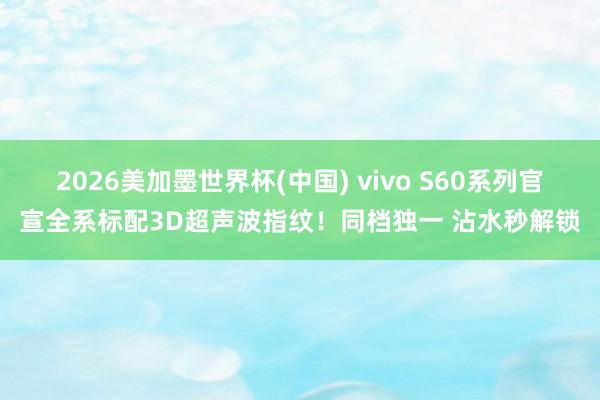 2026美加墨世界杯(中国) vivo S60系列官宣全系标配3D超声波指纹！同档独一 沾水秒解锁
