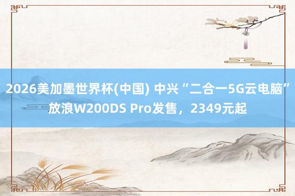 2026美加墨世界杯(中国) 中兴“二合一5G云电脑”放浪W200DS Pro发售,2349元起