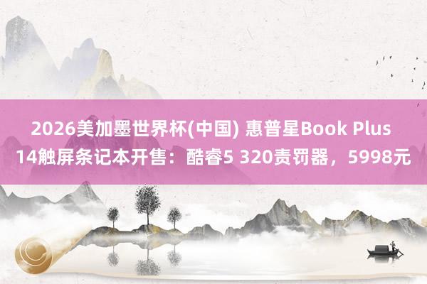 2026美加墨世界杯(中国) 惠普星Book Plus 14触屏条记本开售:酷睿5 320责罚器,5998元
