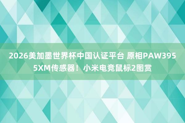 2026美加墨世界杯中国认证平台 原相PAW3955XM传感器！小米电竞鼠标2图赏
