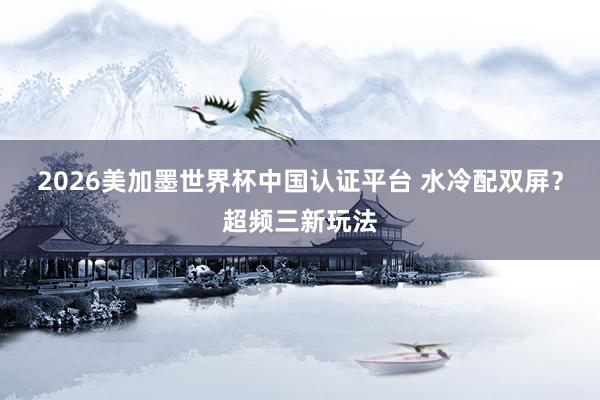 2026美加墨世界杯中国认证平台 水冷配双屏?超频三新玩法