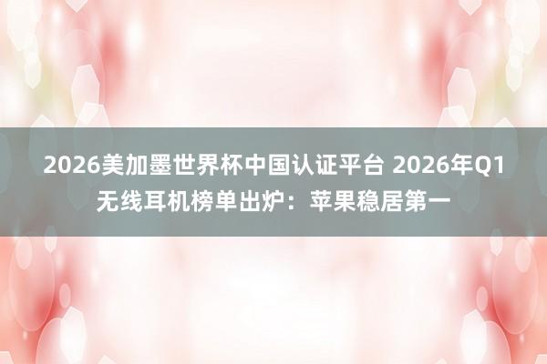 2026美加墨世界杯中国认证平台 2026年Q1无线耳机榜单出炉:苹果稳居第一