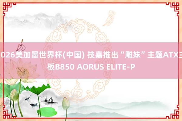 2026美加墨世界杯(中国) 技嘉推出“雕妹”主题ATX主板B850 AORUS ELITE-P