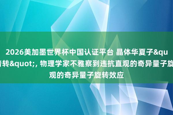 2026美加墨世界杯中国认证平台 晶体华夏子"逆着转", 物理学家不雅察到违抗直观的奇异量子旋转效应