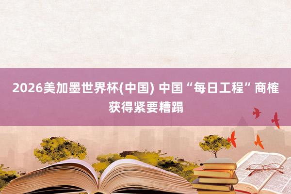 2026美加墨世界杯(中国) 中国“每日工程”商榷获得紧要糟蹋