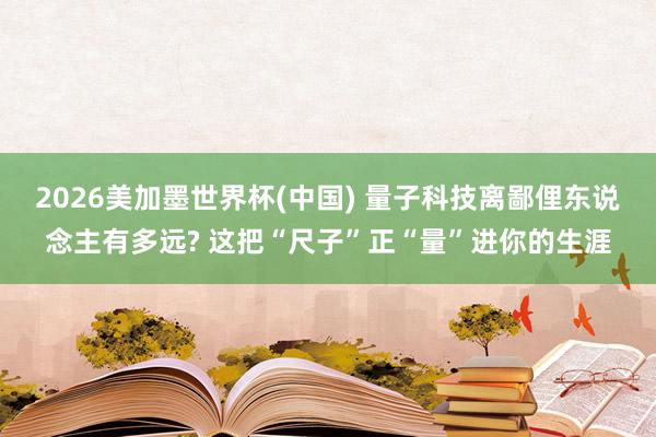 2026美加墨世界杯(中国) 量子科技离鄙俚东说念主有多远? 这把“尺子”正“量”进你的生涯