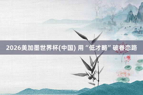 2026美加墨世界杯(中国) 用“低才略”破眷恋路