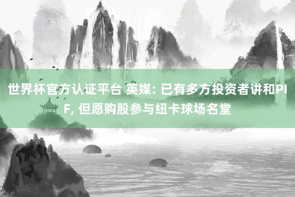 世界杯官方认证平台 英媒: 已有多方投资者讲和PIF, 但愿购股参与纽卡球场名堂