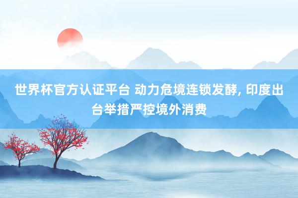 世界杯官方认证平台 动力危境连锁发酵, 印度出台举措严控境外消费