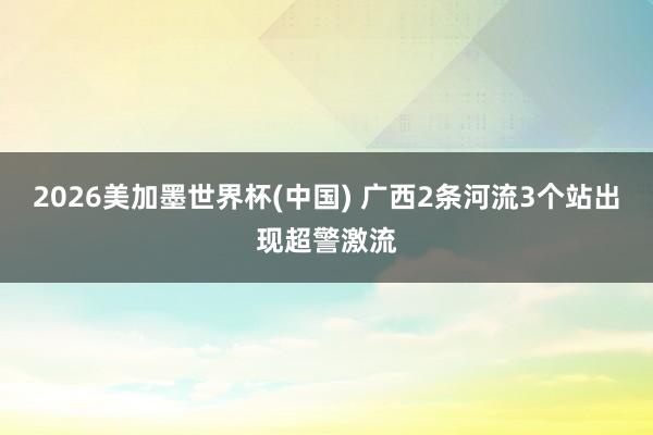 2026美加墨世界杯(中国) 广西2条河流3个站出现超警激流