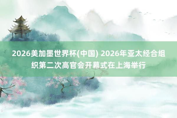 2026美加墨世界杯(中国) 2026年亚太经合组织第二次高官会开幕式在上海举行