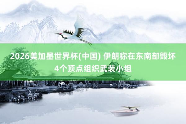2026美加墨世界杯(中国) 伊朗称在东南部毁坏4个顶点组织武装小组