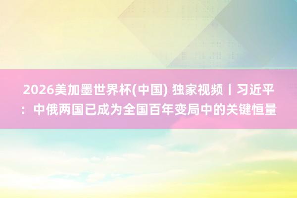 2026美加墨世界杯(中国) 独家视频丨习近平:中俄两国已成为全国百年变局中的关键恒量