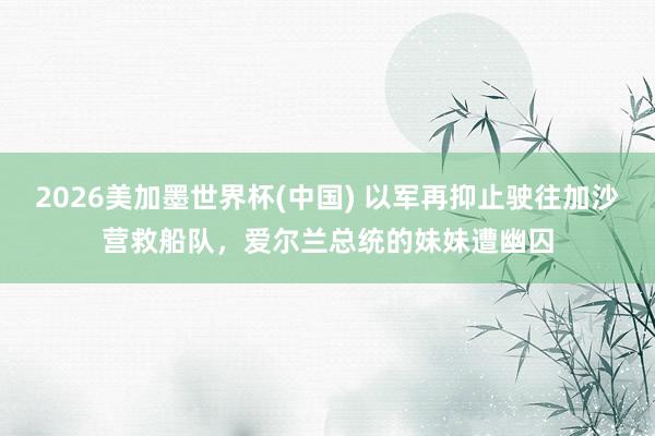 2026美加墨世界杯(中国) 以军再抑止驶往加沙营救船队,爱尔兰总统的妹妹遭幽囚