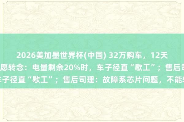 2026美加墨世界杯(中国) 32万购车,12天返厂大修,问界M7车主但愿转念:电量剩余20%时,车子径直“歇工”;售后司理:故障系芯片问题,不能转念