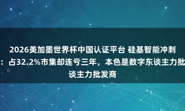 2026美加墨世界杯中国认证平台 硅基智能冲刺港股:占32.2%市集却连亏三年,本色是数字东谈主力批发商