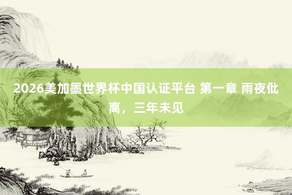 2026美加墨世界杯中国认证平台 第一章 雨夜仳离，三年未见