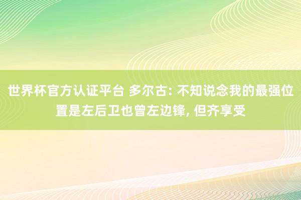 世界杯官方认证平台 多尔古: 不知说念我的最强位置是左后卫也曾左边锋, 但齐享受