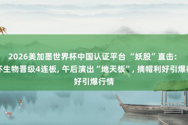 2026美加墨世界杯中国认证平台 “妖股”直击: 四环生物晋级4连板， 午后演出“地天板”， 摘帽利好引爆行情