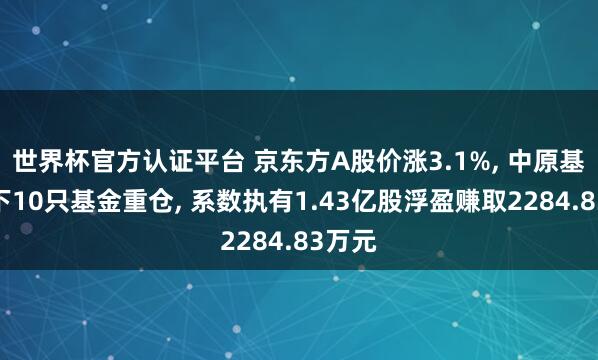 世界杯官方认证平台 京东方A股价涨3.1%, 中原基金旗下10只基金重仓, 系数执有1.43亿股浮盈赚取2284.83万元