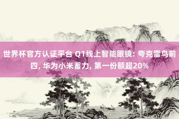 世界杯官方认证平台 Q1线上智能眼镜: 夸克雷鸟前四， 华为小米蓄力， 第一份额超20%