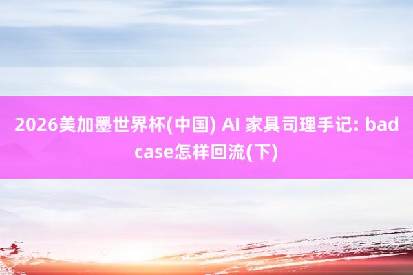 2026美加墨世界杯(中国) AI 家具司理手记: badcase怎样回流(下)