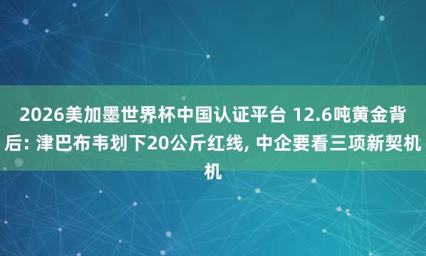 2026美加墨世界杯中国认证平台 12.6吨黄金背后: 津巴布韦划下20公斤红线, 中企要看三项新契机