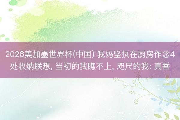2026美加墨世界杯(中国) 我妈坚执在厨房作念4处收纳联想， 当初的我瞧不上， 咫尺的我: 真香